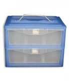 2 Drawer - 30 Cone storage box with handle & Dividers - Blue R-STORBOX