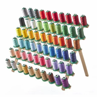 Dime Exquisite Thread Assortment Bundle - 60pk 1k Meter Spools + Thread Rack