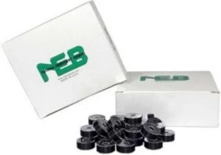 NEB Embroidery Machine Bobbins Box of 144 - Style L Black