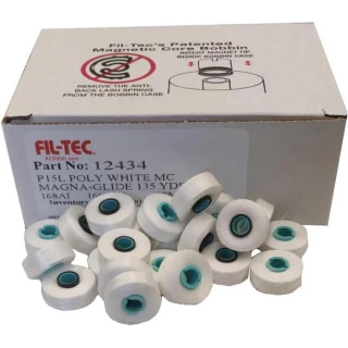 Fil-Tec Prewound Bobbin Magna-Glide L Poly White Quantity Of 100 (MELCO, SWF,PRS100,Alliance and More) - Box of 100