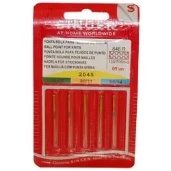 Singer Ball Point Needles - Sizes 11, 14, & 16, 5pk