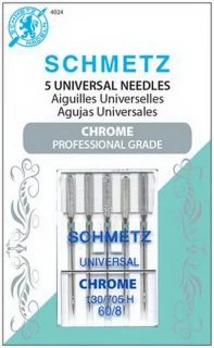 Schmetz 60/8 Chrome Universal Needles-5 PK. (9424)