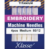 Klasse Titanium Embroidery Needles Size 80/12 (AA5108.T)