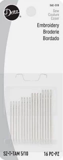 Dritz Hand Needles-Embroidery Sz5/10 (Box of 6)