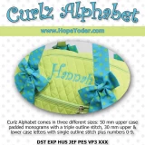 Curlz Alphabet Monogram Embroidery CD - Designs by Hope Yoder