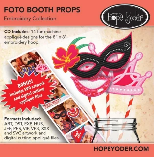 Foto Props Embroidery CD w/SVG - Designs by Hope Yoder