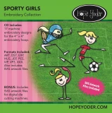 Sporty Girls Embroidery CD w/ SVG - Designs by Hope Yoder