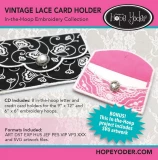 Vintage Card Holders Embroidery CD w/SVG - Designs by Hope Yoder