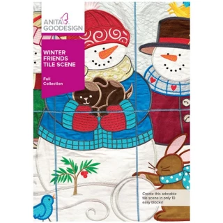 Anita Goodesign Winter Friends Tile Scene 132AGHD