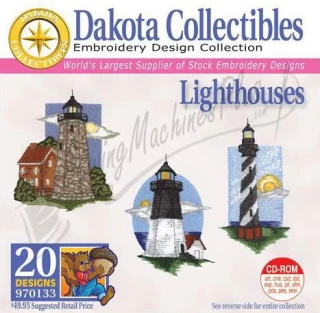 Dakota Collectibles Lighthouses  Embroidery Designs - 970133