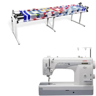 Janome 1600P-QC Sewing Machine w/ Grace 8ft Continuum II Quilting Frame