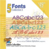 Dakota Collectibles 5 Font Collection 1  Embroidery Designs - 970235