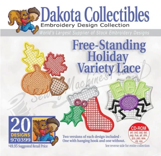 Dakota Collectibles Free-Standing Holiday Variety Lace Embroidery Designs - 970399