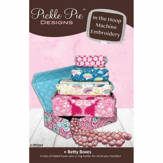 Pickle Pie Designs Betty Boxes  ITH Machine Embroidery Design CD (PPD84)