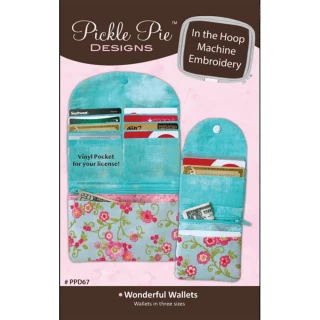 Pickle Pie Designs In the Hoop Wonderful Wallets ME CD (PPD67)