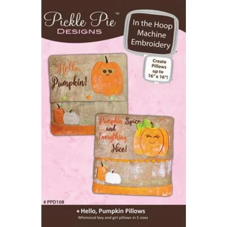 Hello Pumpkin Pillows ITH Embr Cd