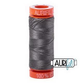 Aurifil Cotton Mako 50wt 200m Pack of 10 GRAY SMOKE