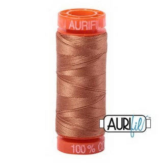 Aurifil Cotton Mako 50wt 200m Pack of 10 LIGHT CHESTNUT