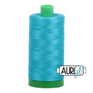 Aurifil Cotton Mako Thread 40wt 1000m Box of 6 TURQUOISE