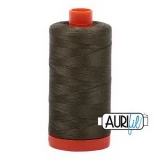 Aurifil Cotton Mako Thread 50wt 1300m Box of 6 ARMY GREEN