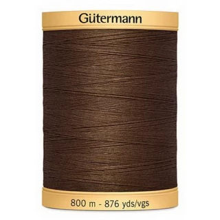 Gutermann Cotton 50 800m 876yd Solid - Dark Brown (Box of 3)