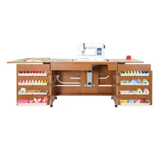 Arrow 98700 Bertha Sewing Cabinet for large machines - Oak Finish