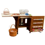 Arrow 98500 Sewnatra Compact Sewing Cabinet - Oak Finish