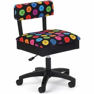 Arrow Height Adjustable Hydraulic Sewing Chair H8013 (Button Fabric)