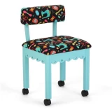 Arrow Wooden Sewing Chair - Blue - Black Notions Fabric 7019B