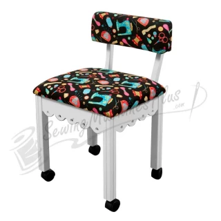 Arrow Sewing Chair Notions fabric on White 7011B