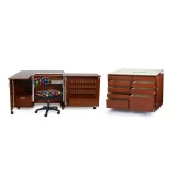 Kangaroo Sewing Furniture Wallaby II Studio Wallaby Air Lift and Dingo II Sewing Cabinet Set TEAK (WS-TEAK)