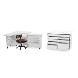 Kangaroo Sewing Furniture Wallaby II Studio Wallaby Air Lift and Dingo II Sewing Cabinet Set WHITE (WS-WHT)