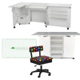 Kangaroo Sewing Furniture Wallaby II and Kookaburra Bundle Cabinet Set (Ash White)