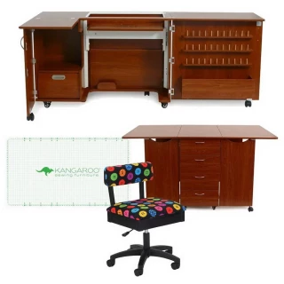 Kangaroo Sewing Furniture Wallaby II and Kookaburra Bundle Cabinet Set (Teak)